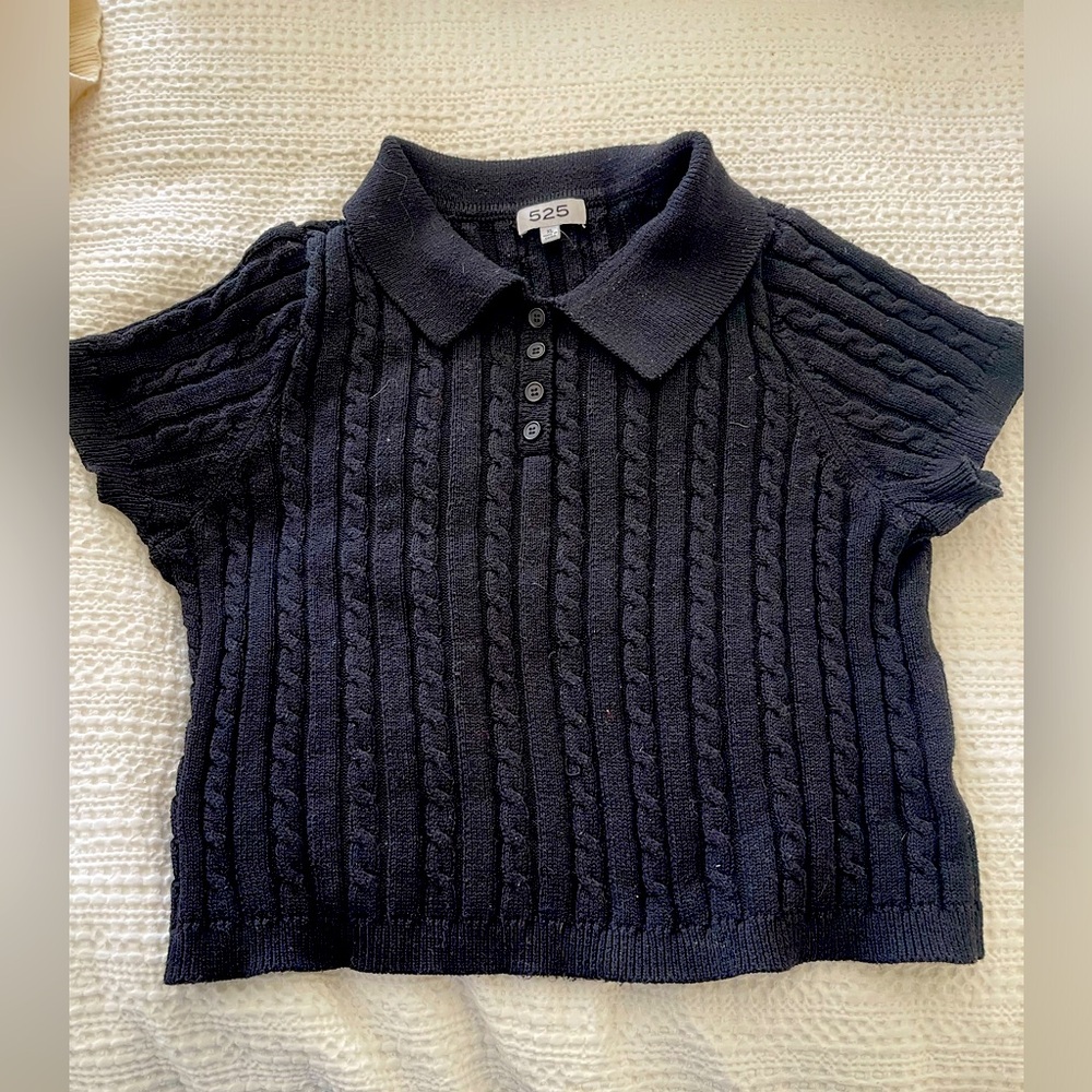 COPY - 525 America Cable Knit Polo Top Size XL